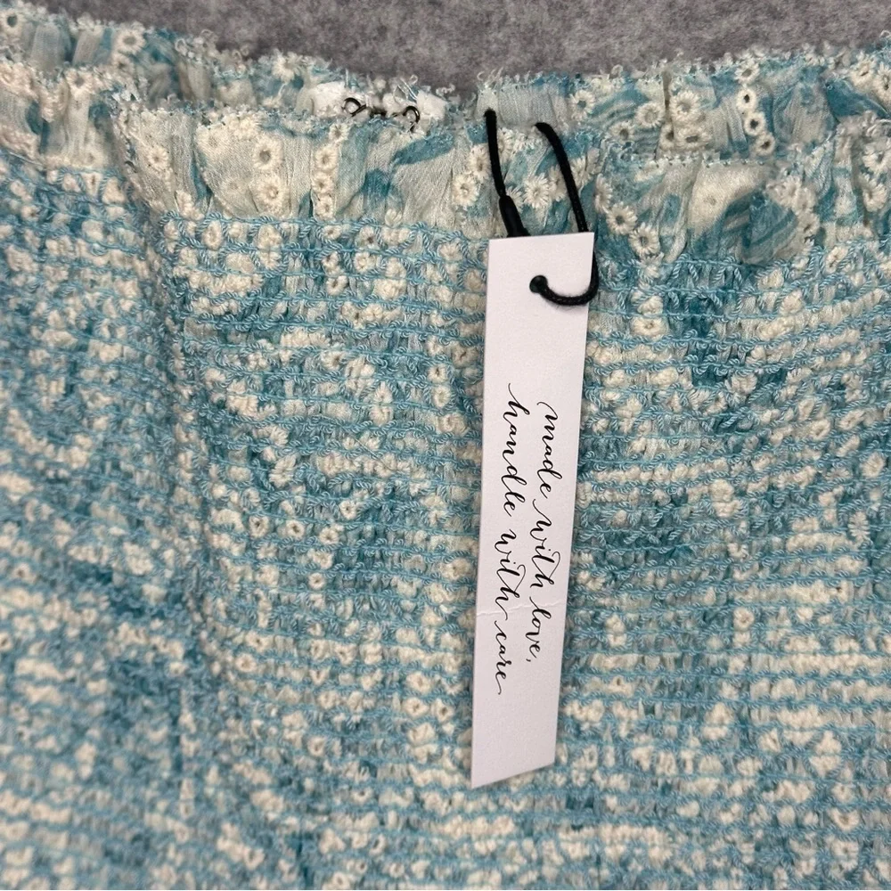 Alice + Olivia Jocelyn Smocked Ruffle Mini Dress. Sz: 14